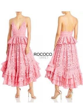 NWT - Rococo Sand cotton pink eyelet maxi dress (S)